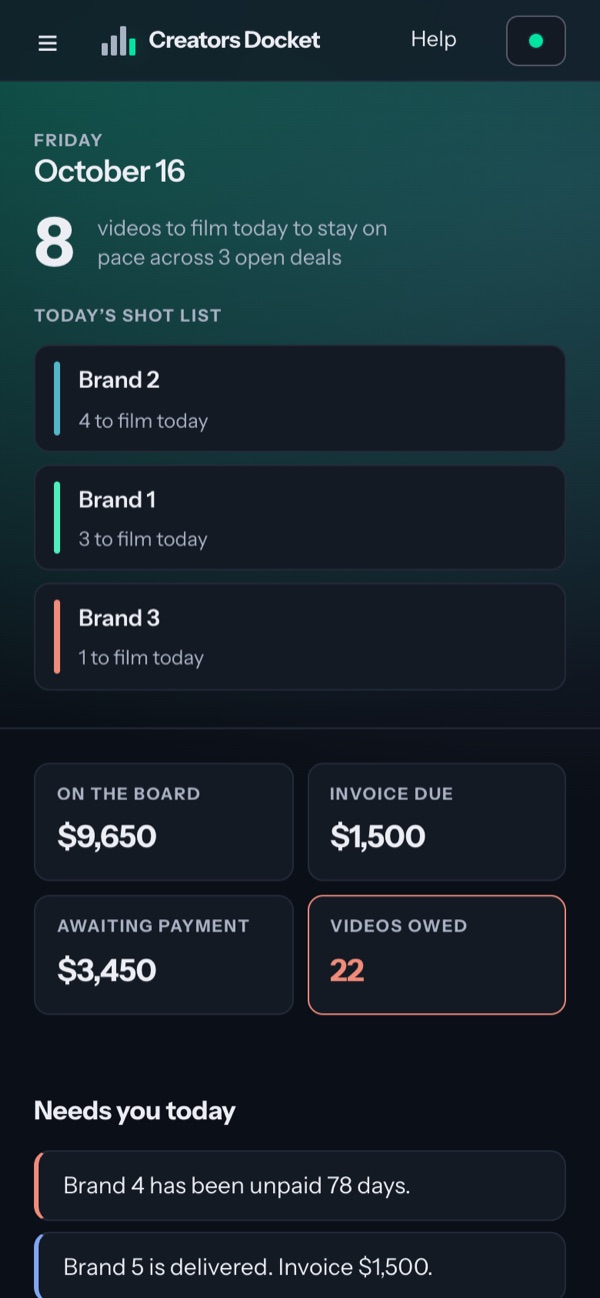 The Today screen: What to film, and what you’re owed
